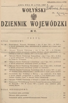 Wołyński Dziennik Wojewódzki. 1937, nr 17