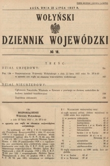 Wołyński Dziennik Wojewódzki. 1937, nr 18