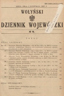 Wołyński Dziennik Wojewódzki. 1937, nr 19