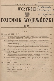 Wołyński Dziennik Wojewódzki. 1937, nr 20