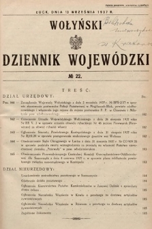 Wołyński Dziennik Wojewódzki. 1937, nr 22