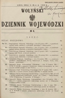 Wołyński Dziennik Wojewódzki. 1938, nr 8