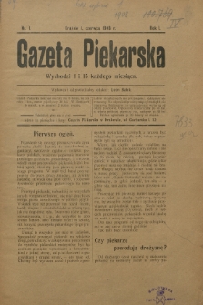 Gazeta Piekarska. R.1, 1908, nr 1