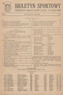 Biuletyn Sportowy Wojewódzkiego Komitetu Kultury Fizycznej w Zielonej Górze. R.2, 1956, nr 2