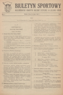 Biuletyn Sportowy Wojewódzkiego Komitetu Kultury Fizycznej w Zielonej Górze. R.2, 1956, nr 7