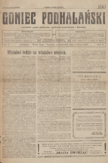 Goniec Podhalański : niezależne pismo polityczne, społeczno-gospodarcze i literackie. R.2, 1927, nr 7