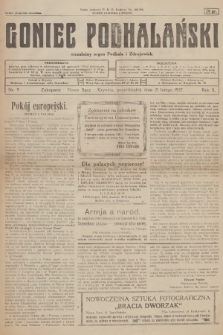 Goniec Podhalański : niezależne pismo polityczne, społeczno-gospodarcze i literackie. R.2, 1927, nr 9