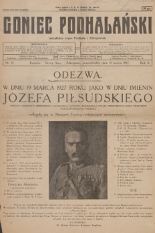 Goniec Podhalański : niezależne pismo polityczne, społeczno-gospodarcze i literackie. R.2, 1927, nr 13
