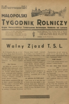 Małopolski Tygodnik Rolniczy : organ Małopolskiego Towarzystwa Rolniczego, Oddziału we Lwowie. R.1, 1937, nr 48