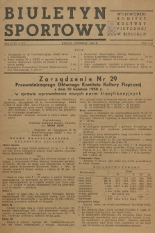 Biuletyn Sportowy. R.2, 1956, nr 6