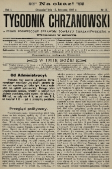 Tygodnik Chrzanowski : pismo poświęcone sprawom powiatu chrzanowskiego. R.1, 1907, nr 3 - na okaz