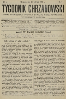 Tygodnik Chrzanowski : pismo poświęcone sprawom powiatu chrzanowskiego. R.1, 1907, nr 4