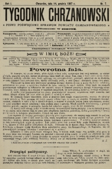 Tygodnik Chrzanowski : pismo poświęcone sprawom powiatu chrzanowskiego. R.1, 1907, nr 7