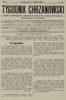 Tygodnik Chrzanowski : pismo poświęcone sprawom powiatu chrzanowskiego. R.2, 1908, nr 14