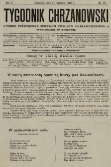 Tygodnik Chrzanowski : pismo poświęcone sprawom powiatu chrzanowskiego. R.2, 1908, nr 15