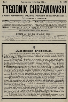 Tygodnik Chrzanowski : pismo poświęcone sprawom powiatu chrzanowskiego. R.2, 1908, nr 16
