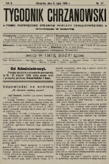 Tygodnik Chrzanowski : pismo poświęcone sprawom powiatu chrzanowskiego. R.2, 1908, nr 27