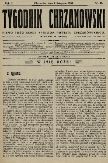 Tygodnik Chrzanowski : pismo poświęcone sprawom powiatu chrzanowskiego. R.2, 1908, nr 45