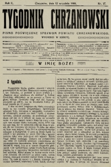 Tygodnik Chrzanowski : pismo poświęcone sprawom powiatu chrzanowskiego. R.2, 1908, nr 37