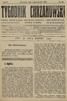 Tygodnik Chrzanowski : pismo poświęcone sprawom powiatu chrzanowskiego. R.2, 1908, nr 40