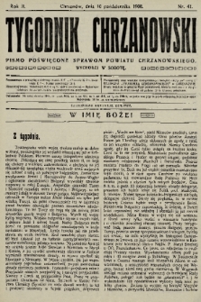 Tygodnik Chrzanowski : pismo poświęcone sprawom powiatu chrzanowskiego. R.2, 1908, nr 41