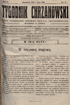 Tygodnik Chrzanowski : pismo poświęcone sprawom powiatu chrzanowskiego. R.3, 1909, nr 18