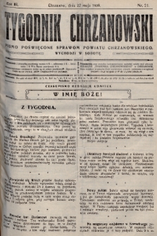 Tygodnik Chrzanowski : pismo poświęcone sprawom powiatu chrzanowskiego. R.3, 1909, nr 21