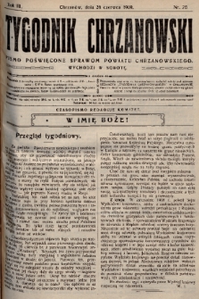 Tygodnik Chrzanowski : pismo poświęcone sprawom powiatu chrzanowskiego. R.3, 1909, nr 26