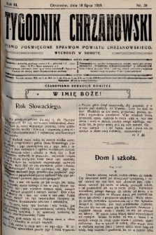 Tygodnik Chrzanowski : pismo poświęcone sprawom powiatu chrzanowskiego. R.3, 1909, nr 28