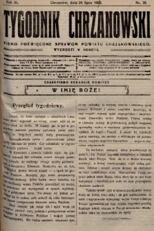 Tygodnik Chrzanowski : pismo poświęcone sprawom powiatu chrzanowskiego. R.3, 1909, nr 30