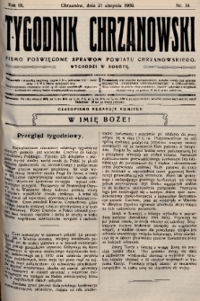 Tygodnik Chrzanowski : pismo poświęcone sprawom powiatu chrzanowskiego. R.3, 1909, nr 34