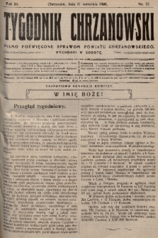 Tygodnik Chrzanowski : pismo poświęcone sprawom powiatu chrzanowskiego. R.3, 1909, nr 37