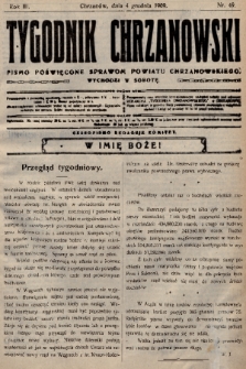 Tygodnik Chrzanowski : pismo poświęcone sprawom powiatu chrzanowskiego. R.3, 1909, nr 49