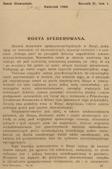 Świat Słowiański. R.4, T.1, 1908, [nr 40]