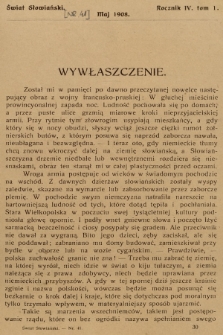 Świat Słowiański. R.4, T.1, 1908, [nr 41]