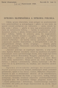 Świat Słowiański. R.4, T.2, 1908, [nr 46]