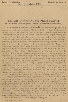 Świat Słowiański. R.5, T.2, 1909, [nr 60]
