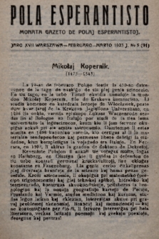 Pola Esperantisto : monata gazeto de Polaj Esperantistoj. J.17, 1923, № 5