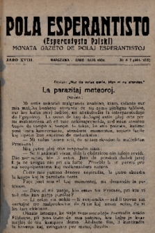 Pola Esperantisto = Esperantysta Polski : monata Gazeto de Polaj Esperantistoj. J.18, 1924, № 6-7