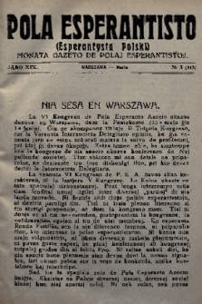 Pola Esperantisto = Esperantysta Polski : monata Gazeto de Polaj Esperantistoj. J.19, 1925, № 3