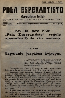 Pola Esperantisto = Esperantysta Polski : monata Gazeto de Polaj Esperantistoj. J.19, 1925, № 8