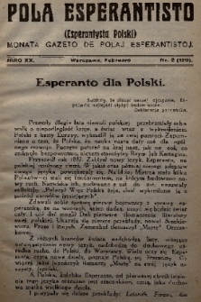 Pola Esperantisto = Esperantysta Polski : monata Gazeto de Polaj Esperantistoj. J.20, 1926, nr 2