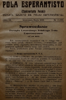 Pola Esperantisto = Esperantysta Polski : monata Gazeto de Polaj Esperantistoj. J.20, 1926, nr 3