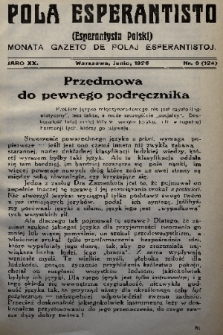 Pola Esperantisto = Esperantysta Polski : monata Gazeto de Polaj Esperantistoj. J.20, 1926, nr 6