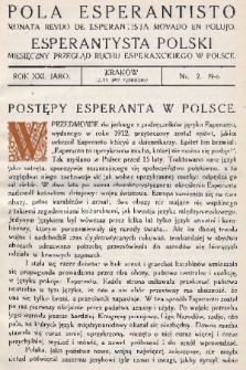 Pola Esperantisto : monata revuo de esperantista movadu ed Polujo = Esperantysta Polski : miesięczny przegląd ruchu esperanckiego w Polsce. J.21, 1927, nr 2