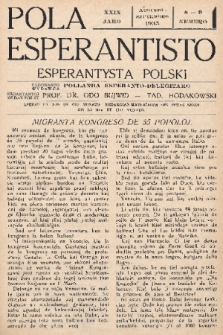 Pola Esperantisto = Esperantysta Polski. J.29, 1935, nr 8-9