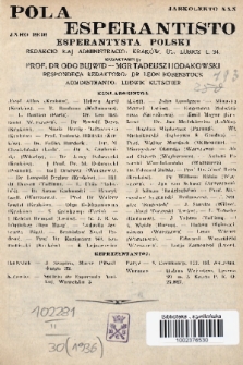 Pola Esperantisto = Esperantysta Polski. J.30, 1936, Tabelo de enhavo