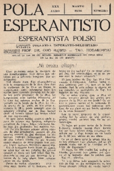 Pola Esperantisto = Esperantysta Polski. J.30, 1936, nr 3 + wkładka