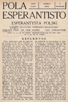 Pola Esperantisto = Esperantysta Polski. J.30, 1936, nr 4