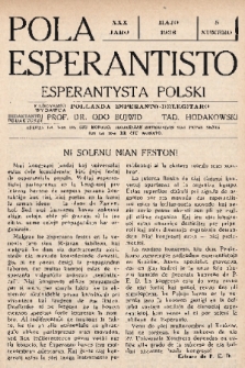 Pola Esperantisto = Esperantysta Polski. J.30, 1936, nr 5
